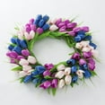 thumbnail image 2 of Green Wreath for Front Door Tulip Wreath Welcome Sign for Spring Summer Wreath, Home Porch Farmhouse Door Wall Window Party Decoration, 2 of 6