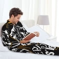 thumbnail image 6 of Pofeuu Not All Those Who Wander Are Lost 1 Print Men's Long Sleeve Pajama Set Pijamas Para Hombres Pijamas Para Hombres Mens Pajamas Set-Medium, 6 of 7