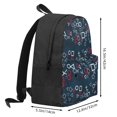thumbnail image 3 of Zufioo Navy Blue Geometric Pattern Adult Backpack,Wear-resistant and Breathable Multi-pocket Backpack, Suitable for Travel, Business and Outdoor Activities, 3 of 9