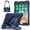 Dark Blue+Black, variant on Rugged Case For iPad 5th 6th Generation 9.7 inch & Air 2 & Pro 9.7 Shockproof Cover with Rotatable Stand & Pencil Ring & Strap