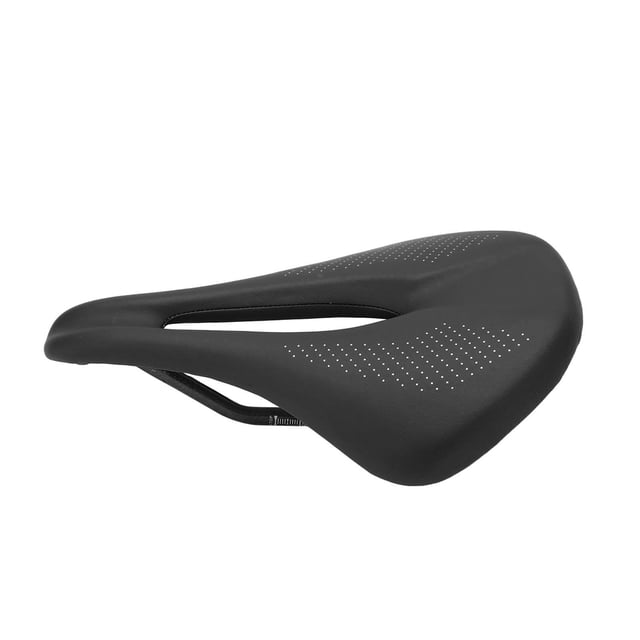 Cojín de sillín de bicicleta de cuero y fibra de carbono de 155mm de ancho, cojín hueco para bicicleta de carretera, color negro