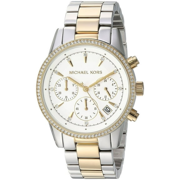 Michael Kors Women's Ritz' Chronograph Crystal Two-Tone Stainless Steel Watch