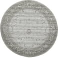 thumbnail image 1 of Unique Loom La Jolla Collection Tone Traditional Round Rug, 6 Feet, Light Gray/Dark Gray, 1 of 2