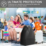 Fixdono Car Seat Travel Bag, Easy Carry Durable Seat Gate Check Bag, Carseat Travel Cover, Water Dirt Tear Resistant, Black, 1 Pack