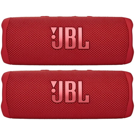 JBL JBLFLIP6REDAM Flip 6 Portable Waterproof Bluetooth Speaker Red 2 Pack