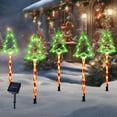thumbnail image 3 of Bright Solar Christmas Pathway Lights for Outdoor Decoration, Automatic Dusk to Dawn Operation with Waterproof Design, Ideal for Illuminating Walkways, Gardens, and Lawns green, 3 of 8