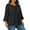 Black, variant on Women's Plus Size Blouse Scoop Neck 3/4 Sleeve Tops Lightweight Solid Casual Loose Fit Tunics Shirts
