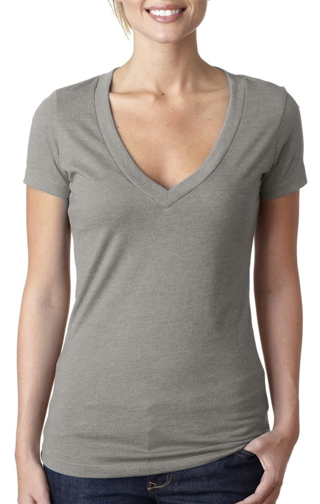 Women's Deep V-Neck Short Sleeve T-Shirt