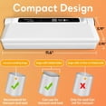 thumbnail image 4 of Kmonabie Powerful 75KPA Compact Vacuum Sealer, Dual Dry Moist Modes Digital Timer Kitchen Food Saver, Small Automatic Sealing Machine for Meal Prep Camping Freezer, 4 of 7