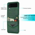thumbnail image 5 of Decase for Z Flip 4 Case, Galaxy Z Flip 4 Wallet Case with Strap Lanyard Crossbody & Card Holder, Leather Protective Phone Case Cover with Adjustable Shoulder Strap, Green, 5 of 6