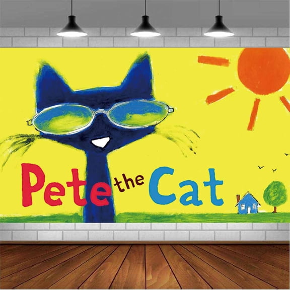 Pete the Cat Backdrop Banner Party Supplies Poster Movie Theme Background for Photography Birthday Decorations