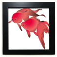 thumbnail image 1 of Painting Japanese Culture Fish Black Square Frame Picture Wall Tabletop, 1 of 3