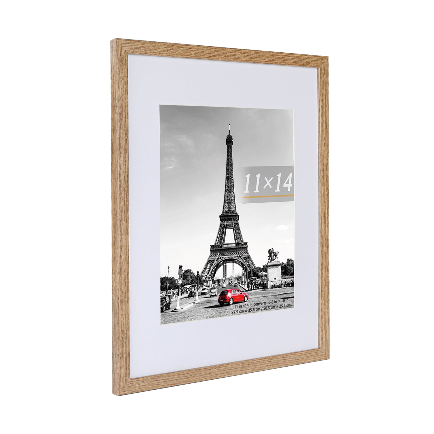 Scholartree 5-Pack Picture Frames, 8x10 with Mat & 11x14 Without Mat, Shatter-Safe Wall Gallery Set,Brown