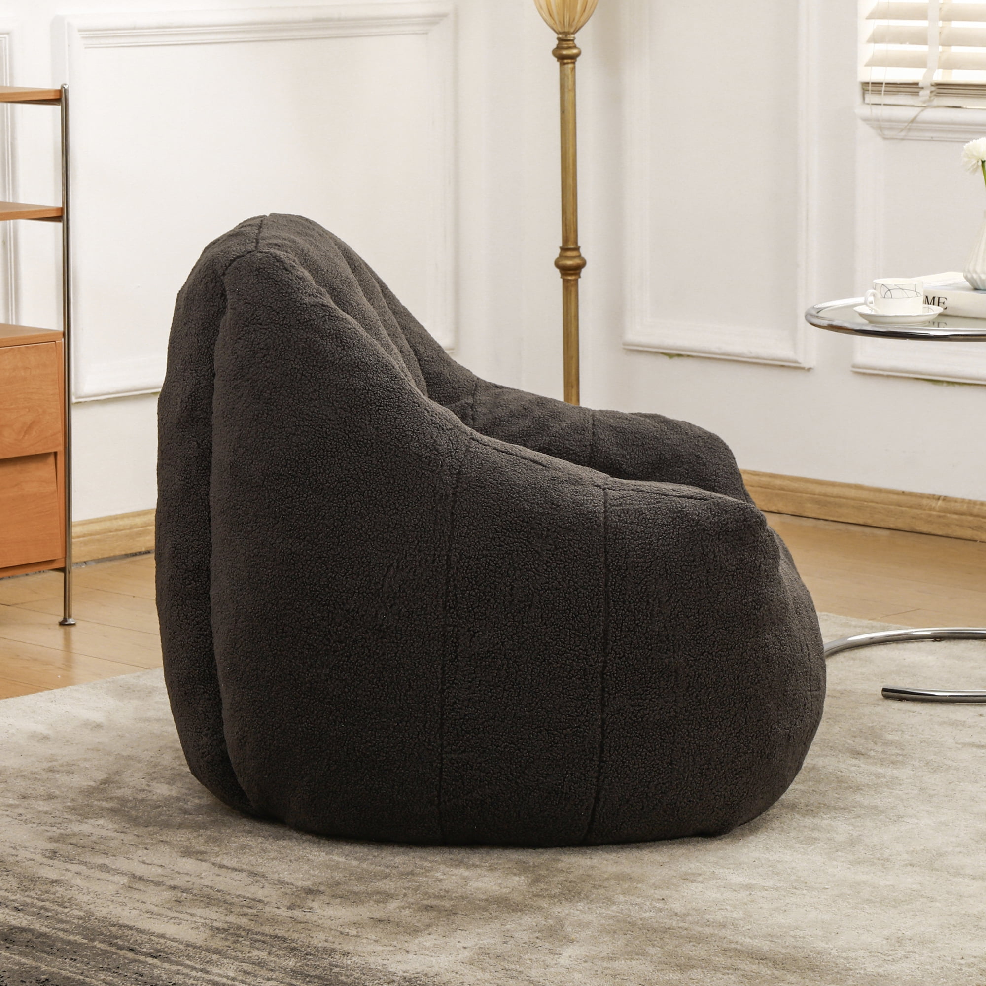 Jopath Bean Bag Chair for Adults and Kids,Oversized Bean Bag Sofa with Tufted Soft Stuffed Filling and High-Density Foam,Lazy Sofa Floor Sofa for Living Room Bedroom,Dark Gray