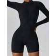 thumbnail image 4 of Sociala Womens Long Sleeve Bodysuit Tummy Control Boyleg Zipper Jumpsuit, 4 of 5