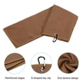 thumbnail image 4 of Unique Bargains 24'x16' Golf Towels Tri Fold Waffle Pattern Towels Soft Fiber with D Clip Brown, 4 of 6