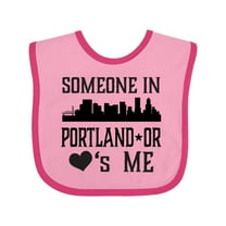 Inktastic Portland Oregon Someone Loves Me Skyline Boys or Girls Baby Bib