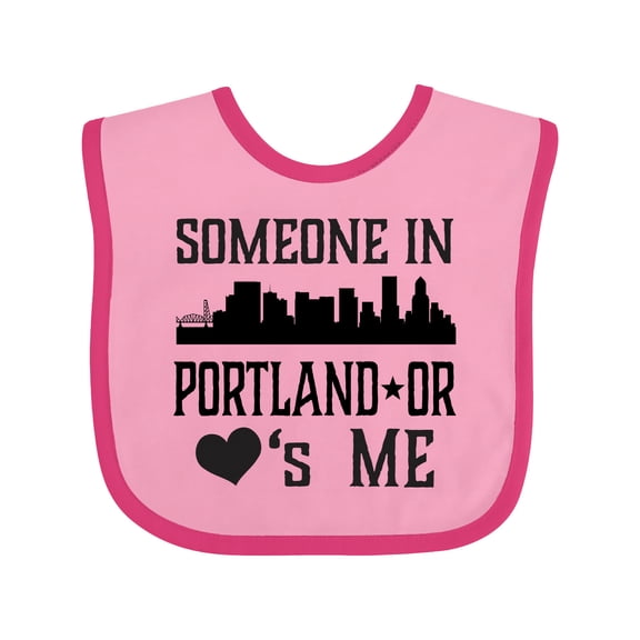Inktastic Portland Oregon Someone Loves Me Skyline Boys or Girls Baby Bib