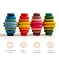 thumbnail image 5 of Oessuf 16 piezas de rocas apilables de madera extragrandes: juguetes Montessori seguros para niños de 1 a 3 años Bloques de madera Waldorf para niños pequeños 1 a 3 piedras apilables suaves para niños, 5 of 5