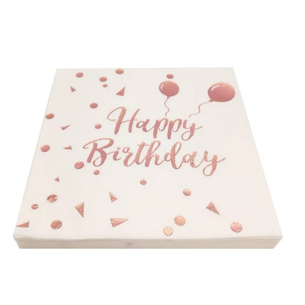 10/20 piezas negro estampado en caliente oro y plata servilleta de feliz cumpleaños fiesta de feliz cumpleaños aniversario comedor-decoración de mesa suministros