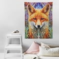 thumbnail image 4 of ONETECH LUCID EYE Divine Fox Tapestry, Trippy Animal Design, Psychedelic Orange/Green Abstract Artwork Wall Hanging, for Bedroom Living Room Dorm, Tall, 4 of 7