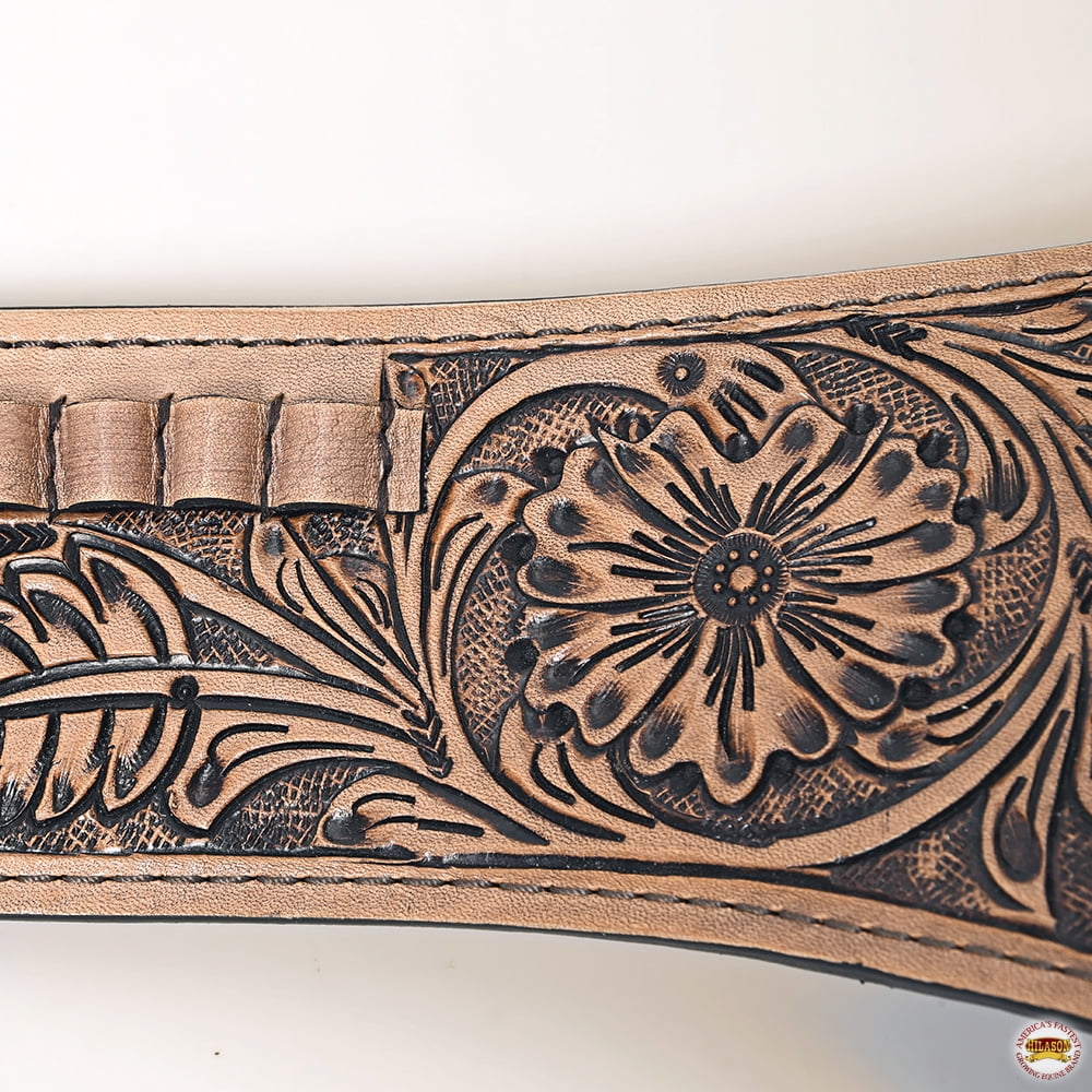 44 In Hilason Western Right Hand Gun Holster Rig 22 Cal Leather Cowboy