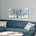 thumbnail image 4 of Abstract Tree Canvas Wall Art: 3 Pieces Navy Natural Scenery Prints Silver Blue Blooming Plant Painting Teal Modern Landscape Forest Picture Contemporary Artwork for Bedroom, 4 of 6