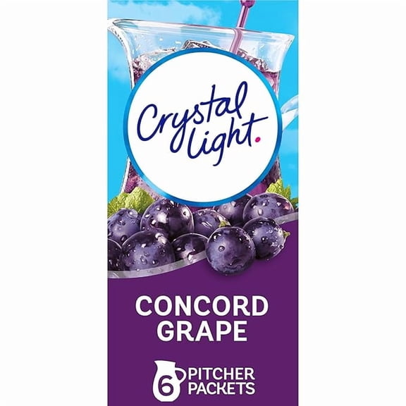 1x Crystal Light Concord Grape Artificially Flavored Powdered Drink Mix, 6 ct Pitcher Packets