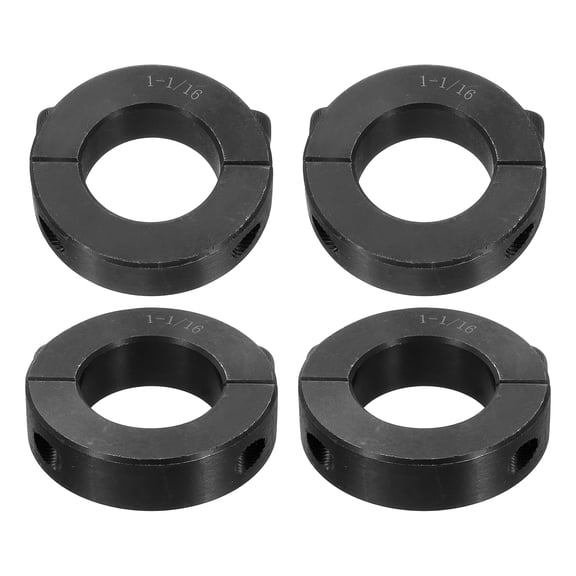 4pcs Double Split Shaft Collar for 1-1/16" Shaft, Two-Piece Clamping Collar, Black Oxide Steel Lock Collar Clamp