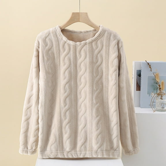 Brilliant Cyber·Monday Deals Sleep Shirts for Women Plus Women Fashion Flannel Long Sleeve Thickened Plus Velvet Homewear Nightwear