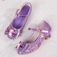 thumbnail image 6 of Quealent Girls Dress Shoes Wedding Party Heel Mary Jane Princess Flower Shoes (Toddler/Little Kid/Big Kid) Purple for Size 12.5, 6 of 6