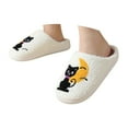 thumbnail image 3 of YLYL Halloween Slippers for Women Men Fall Ghost Pumpkin Cute Soft Plush Fuzzy House Home Outdoor Indoor Shoes, 3 of 8
