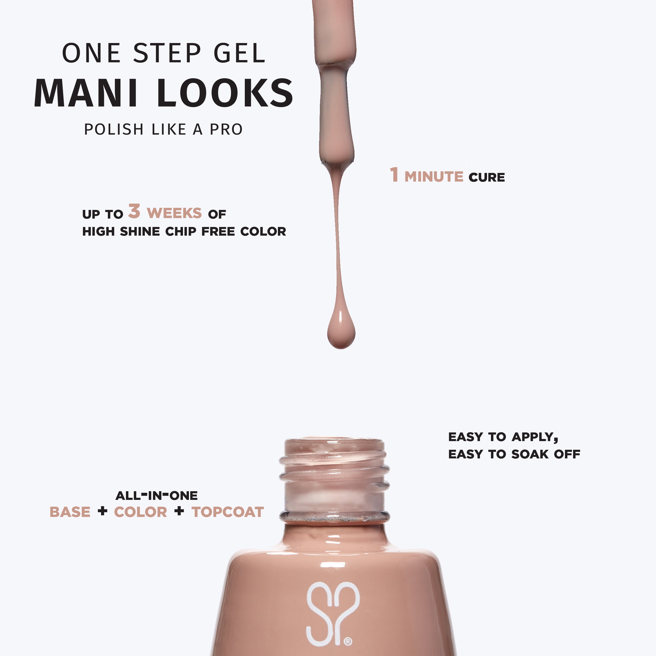 Salon Perfect Milky One Step Gel, Caramel, Beige Nail Polish, 0.5 fl oz