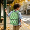 thumbnail image 6 of Green and White Checkered Pattern 17" School Backpacks for Teens,Waterproof Oxford Fabric,S-Shape Padded Straps for School,Travel,Hiking,Camping, 6 of 6