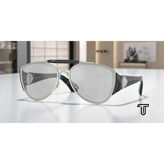 Burberry BE 3161 Metal Unisex Pilot Sunglasses Silver 60mm Adult