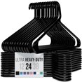 thumbnail image 1 of Perchas para ropa Neaterize, de plástico ultrarresistente, color negro, 24 unidades, 1 of 6