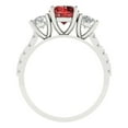 thumbnail image 4 of 1.97 ct Round Cut Natural Garnet Three-Stone Engagement Ring for Women in 18K White Gold, 4 of 5