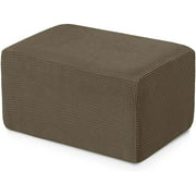 Stretch Storage Ottoman Slipcover Protector Oversize Spandex Elastic Rectangle Footstool Sofa Slip Cover for Foot Rest Stool Furniture in Living Room (XL, Olive Green)