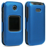 Case for Alcatel Smartflip / Go Flip 3, Nakedcellphone [Cobalt Blue] Protective Snap-On Cover [Grid Texture] for Alcatel Go Flip 3, Alcatel Smartflip Phone (2019) 4052R/4052C/4052W