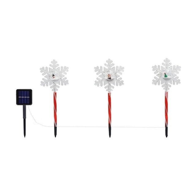 Christmas Solar Lights Star Christmas Tree Snowflake Modeling Multiple Lighting Modes Solar Floor Lights Holiday Outdoor Garden Patio Decoration One Tow Three