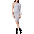 thumbnail image 1 of Glam Womens Asymmetrical Bodycon Dress, Metallic, Medium, 1 of 1