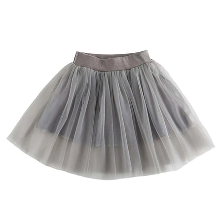 Girls Skirt Summer with Flared A Line Waistband Mini Party Dress for Toddler Kids Grey 8 Years-9 Years