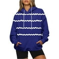 thumbnail image 1 of Rbaofujie Chandails à Capuchon pour Filles Chandails à Capuchon pour Femmes Imprimés Amples avec Poches Ajusté à Manches Longues Haut de Sport Chandails Bleu Mignons, 1 of 7