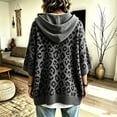 thumbnail image 4 of Lumtrix Womens 3/4 Sleeve Hoodie Knit Pullover Sweater Oversized Leopard Print Poncho Sweatshirts Loose Fall 2026 Winter Pullover Dark Gray S, 4 of 5