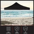 thumbnail image 4 of Stalwart 10x10 ft Pop Up Canopy Tent - UPF30 Beach Tent Sun Shelter, Black, 4 of 11