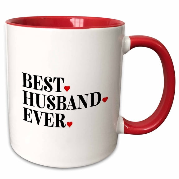 3drose, Best Husband Ever, 11oz Two-tone Red Mug