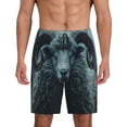 thumbnail image 1 of Balery Moody Ram Portrait Pantalones cortos de pijama de punto de algodón para hombre con cinturilla y bolsillos-XX-Large, 1 of 6