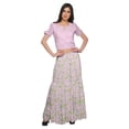 thumbnail image 1 of Moomaya Ethnic Dress For Women Printed Long Skirt And Cold Shoulder Crop Top Set, 1 of 6