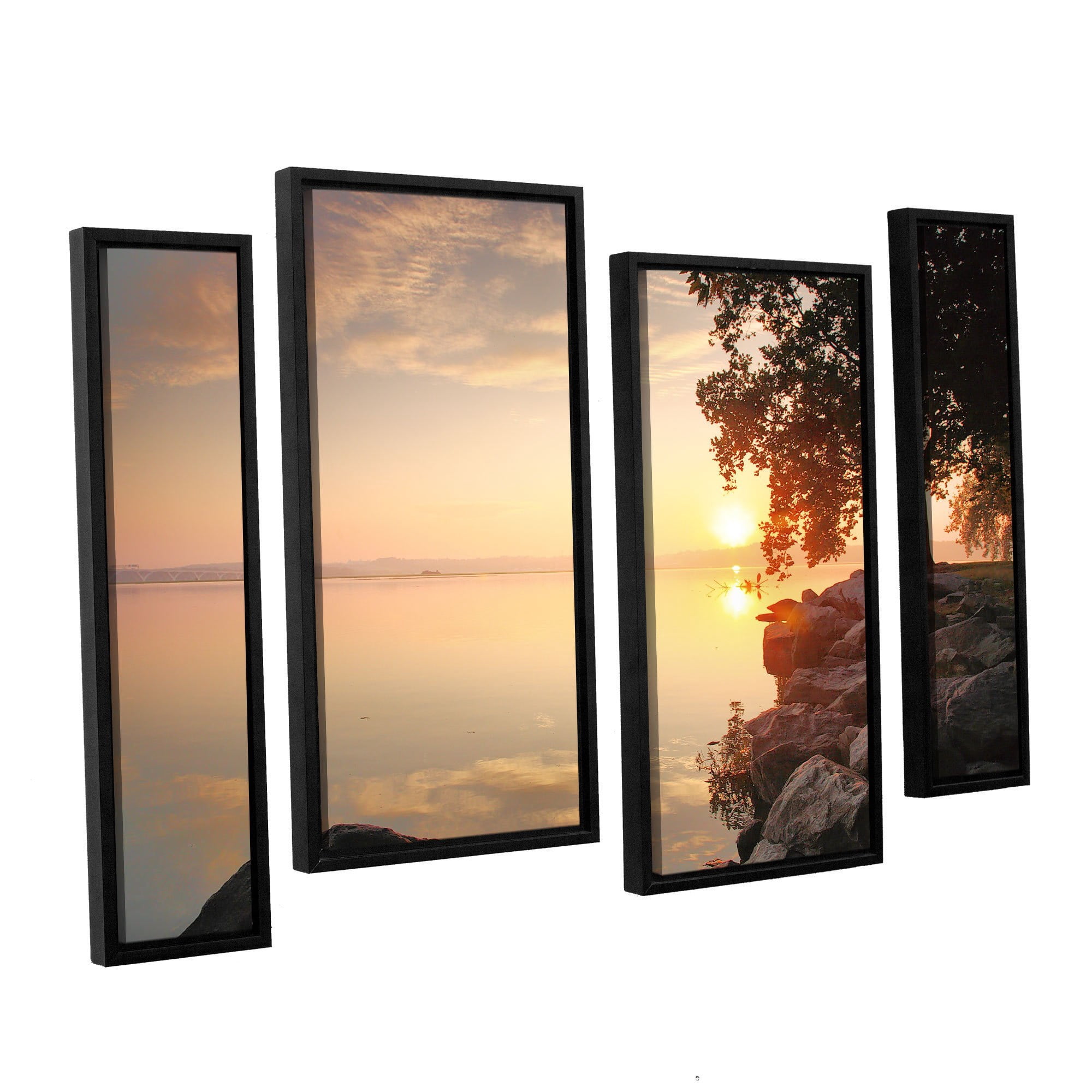 ArtWall Steve Ainsworth "Renewal" 4-Piece Floater Framed Canvas Staggered Set