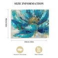 thumbnail image 3 of Nawypu   Teal Flower and Butterfly Canvas Prints Floral  Gold Blue Wall Art for Bathroom Bedroom Ready to Hang Each, 3 of 6